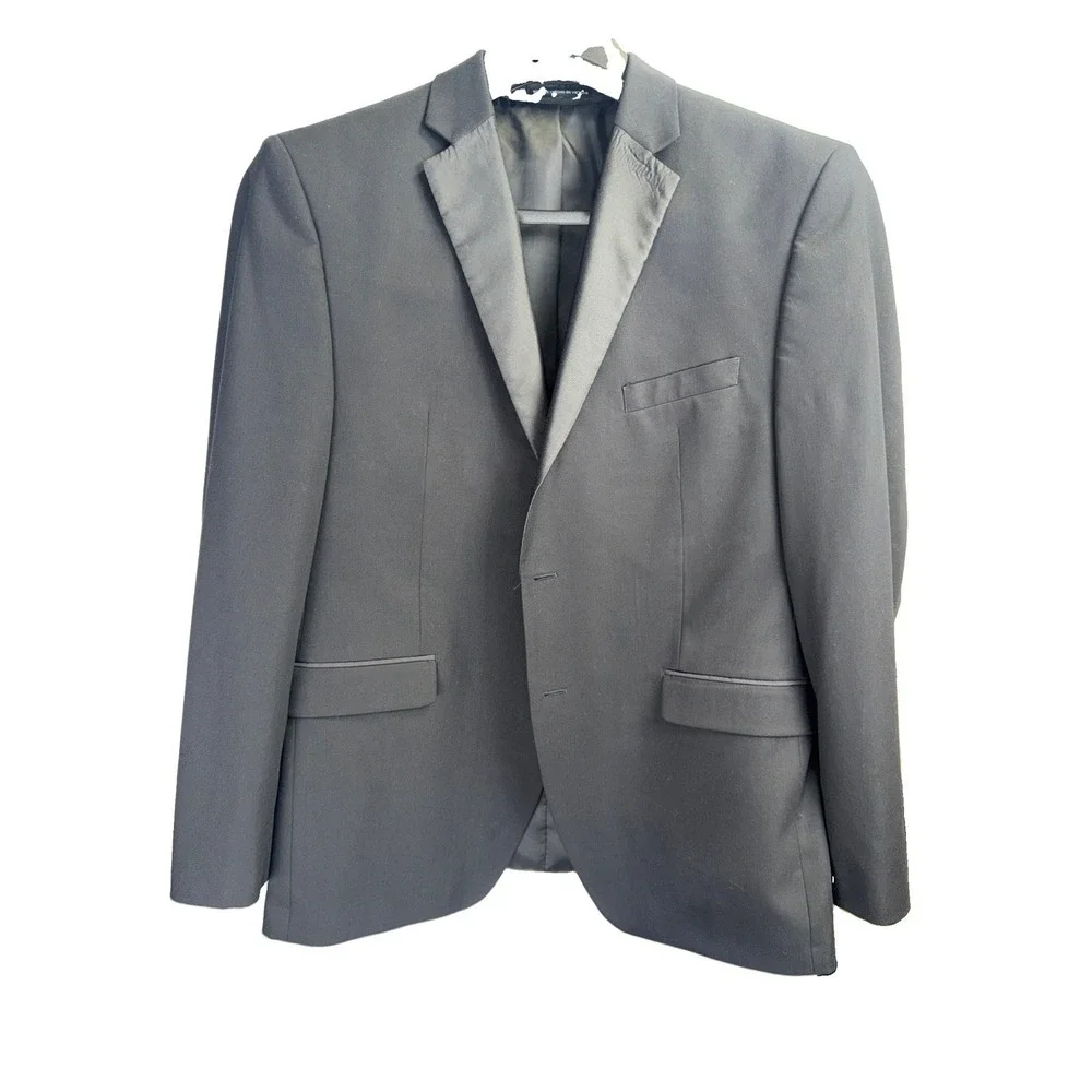 New 44R Men's Perry Ellis Portfolio Black Tuxedo Coat Dinner Jacket Blazer